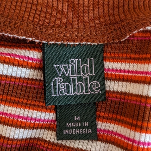 NWOT | Wild Fable Striped Lettuce Edge Crop Top - Picture 6 of 9